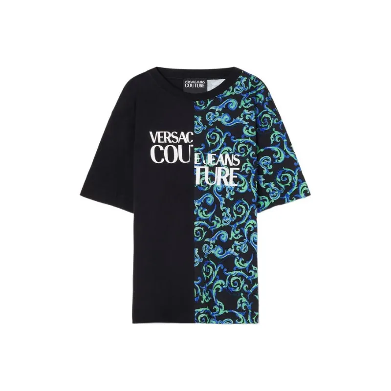 VERSACE JEANS COUTURE T Shirts Men Black Blue Multicolor-0
