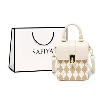 Safiya Synthetic Leather Handbag Small Size Women's White