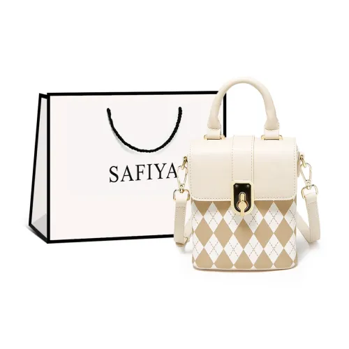 Safiya Synthetic Leather Handbag Small Size Women's White