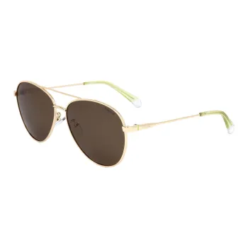 Polaroid Metal Aviator Sunglasses Unisex Gold