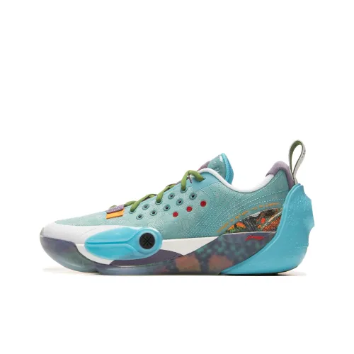 LiNing Anti Slip Wear Resistant Low Top Basketball Shoes Men's Turquoise