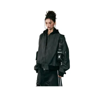 NEVER RULE Jackets Coats Unisex Black Gray Color