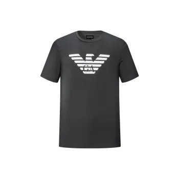 EMPORIO ARMANI Eagle Logo Crew Neck Pullover Short Sleeved T Shirt Men's Gray