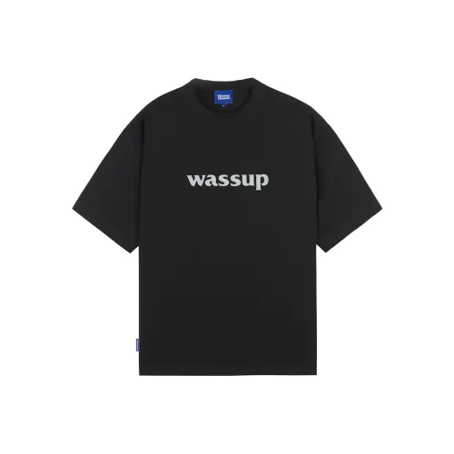 WASSUP 로고 남녀공용 티셔츠