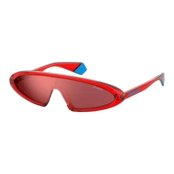Polaroid Carbon Fiber Irregular Shape Sunglasses Unisex Red