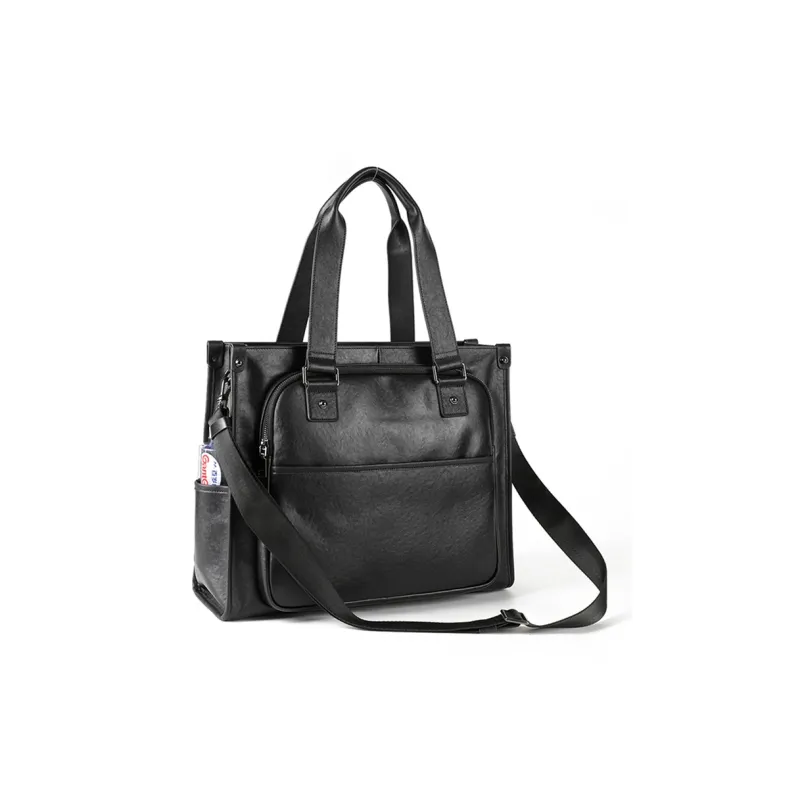 DOSRFINI Top Grain Cow Leather Briefcases Men's Black-2