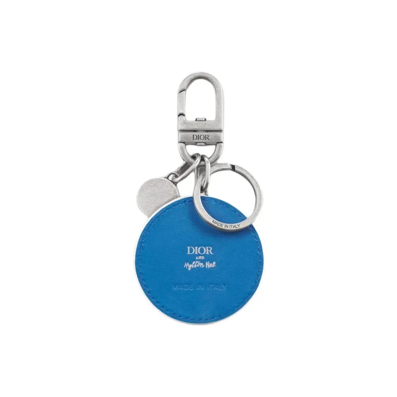 DIOR Calfskin Keychains Unisex Blue-1