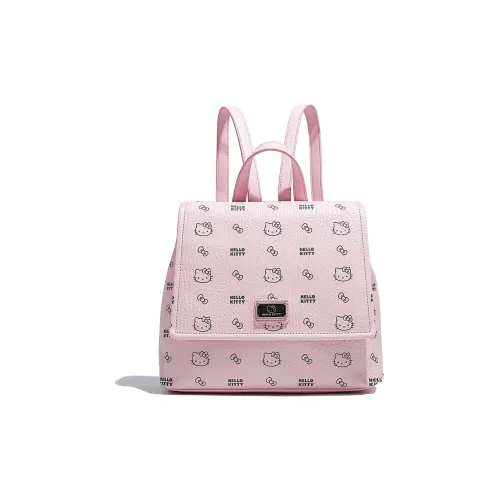 MESUCA Hello Kitty, Collaboration Kitty Series PU Backpack Women's Pink/Brown/Milk Tea