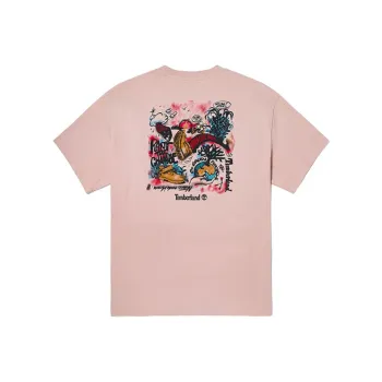 Timberland Drop Shoulder Sleeve T Shirt Unisex Light Pink