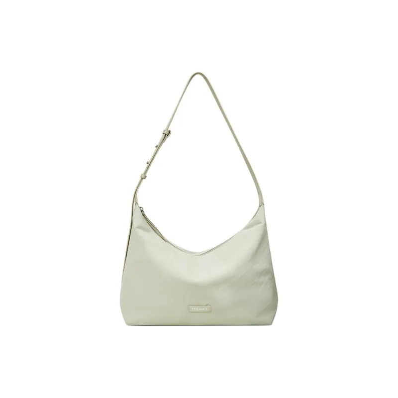 Teenmix Fabric Shoulder Bag Medium Size Women's Mint Green/White/Black-0