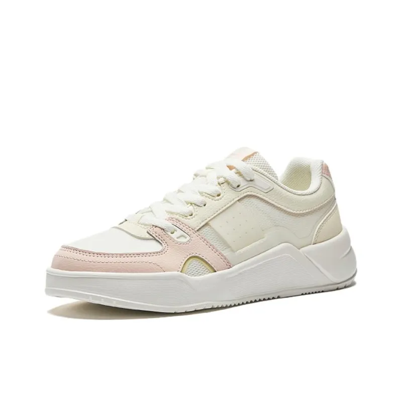 CHAOJIANTA Cushioning And Breathable Low Top Skateboard Shoes Women's White Pink-1