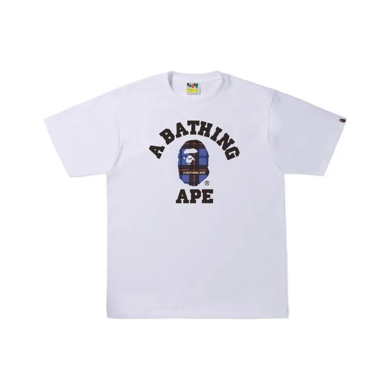 Bape Logo Check College Tee-4