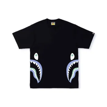 A BATHING APE Text Code Camo Side Shark Tee