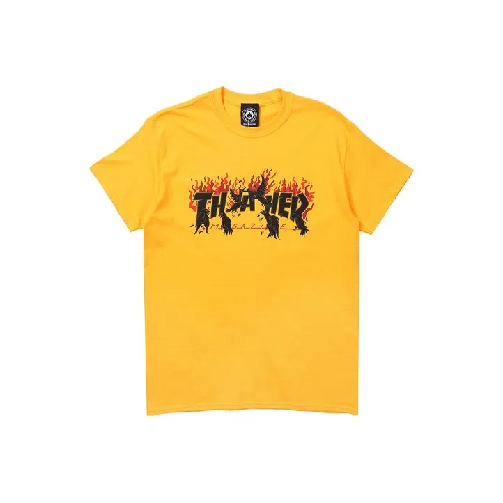 Thrasher T Shirt US Version Unisex Gold-0