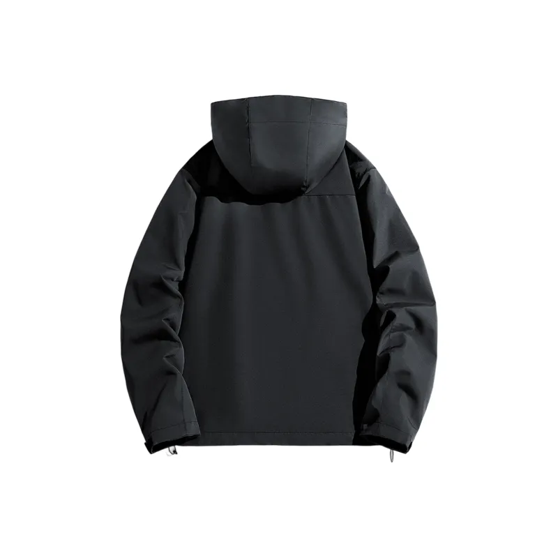 Feiyue Water-Resistant Windproof Warm Water-Repellent Windbreaker Jacket Unisex Black-1