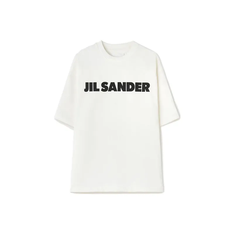 JIL SANDER Boxy Fit Logo Print Cotton T Shirt-0
