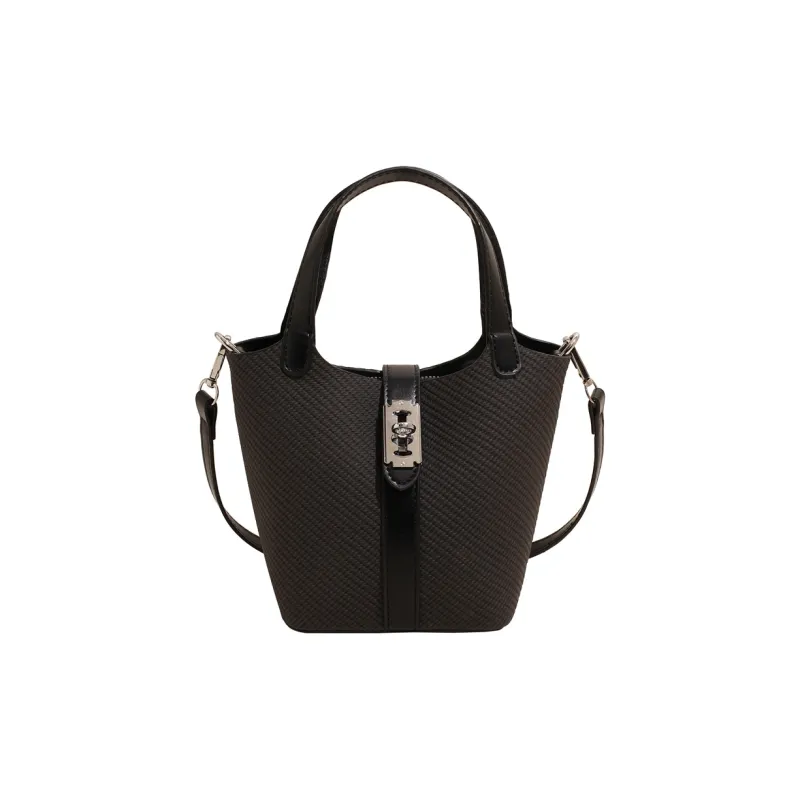Yalu PU Bucket Bag, Shoulder Bag, Crossbody Bag, Handbag Regular Women's Black/Brown/Khaki/White-1