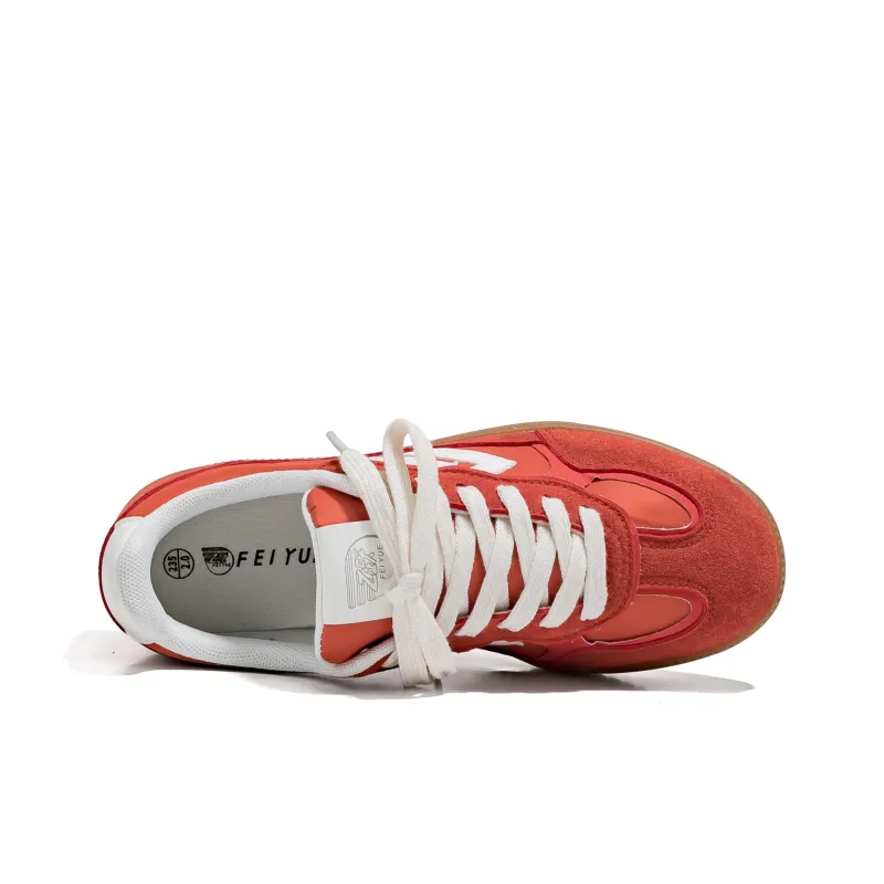 Feiyue Wear resistant And Lightweight Low Top Casual Shoes Women's Orange Red-3