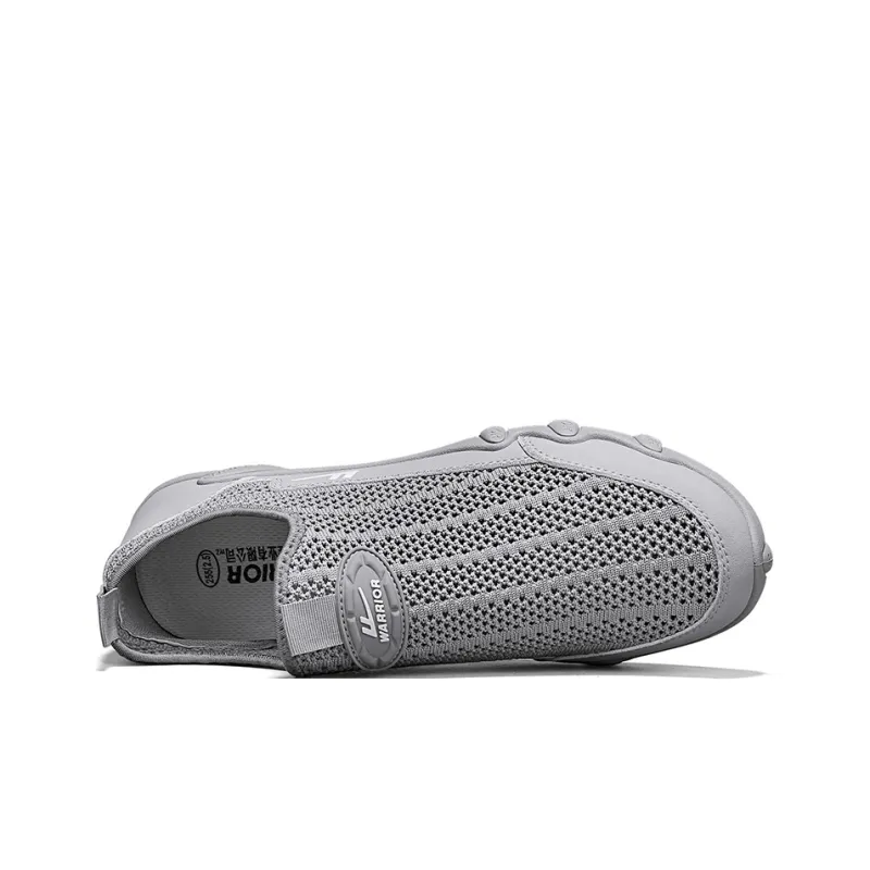 Warrior Slip on Slip on Shoes Wear resistant, Lightweight, Breathable, And Non slip. Low Top Casual Shoes Men's Gray-2