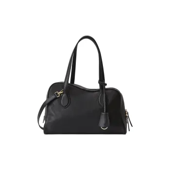 ATP Atelier Textured Calfskin Bowling Bag Shoulder Bag Women's Black