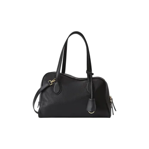 ATP Atelier Textured Calfskin Bowling Bag Shoulder Bag Women's Black