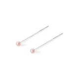 Pearl Fringe Earrings (Pink)[Sterling Silver]