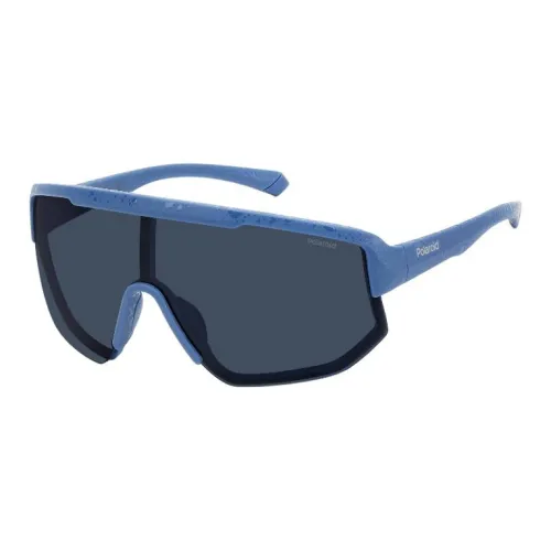 Polaroid Plastic Irregular Shape Sunglasses Unisex Blue
