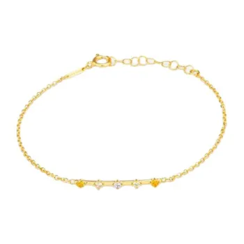 Radiant Gold Plated 925 Silver With Zircon Bracelets Women's Gold