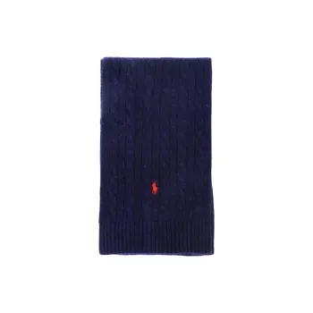 Polo Ralph Lauren Wool, Nylon, Recycled Fiber Knit Scarves Men's Dark Blue