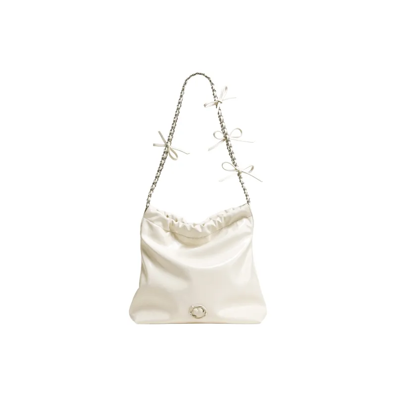 AILUXI Synthetic Leather Tote Shoulder Bag Women's Milkshake White-0