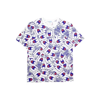 Champion Straight T Shirt US Version Unisex White