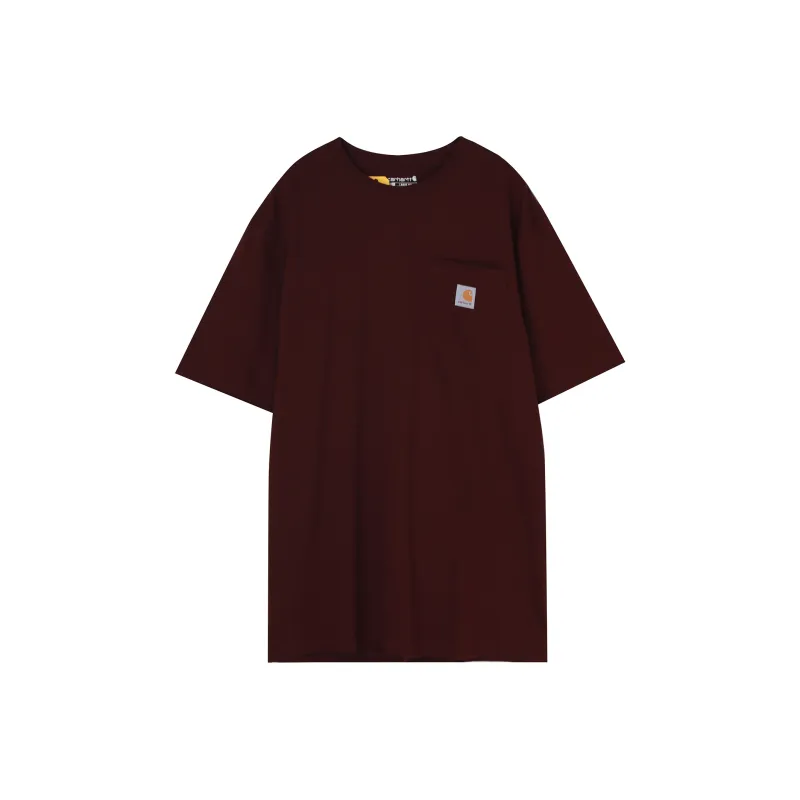 Carhartt T Shirts Men Burgundy-0