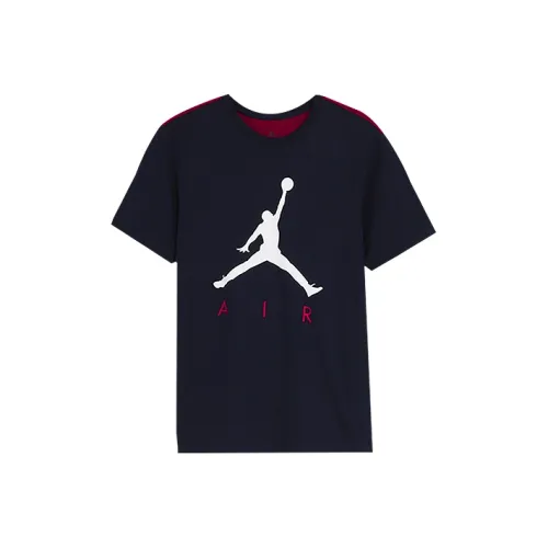Jordan Set in Sleeve T Shirt Men's Black Red