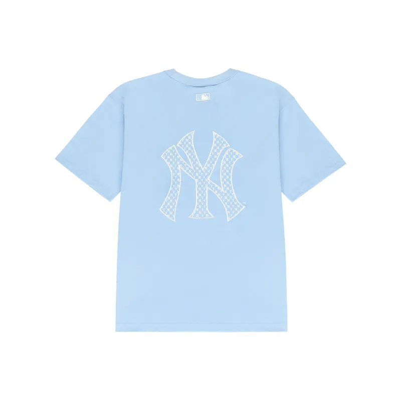 MLB Old Flower T Shirts Unisex Blue-0