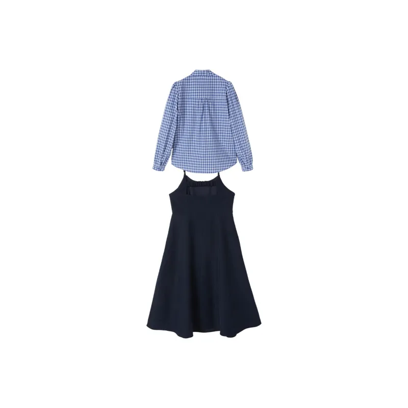 XIANGYING Skirt Set Women's Navy Blue-1