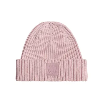 Maison Kitsune Cotton Fabric Beanies Women's Pink