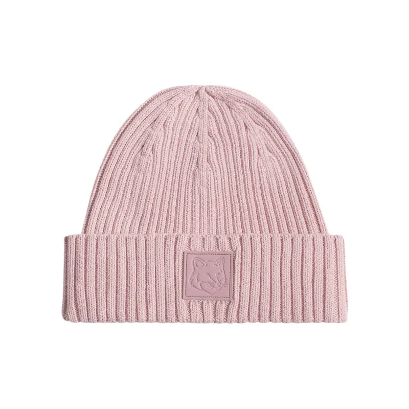 Maison Kitsune Cotton Fabric Beanies Women's Pink-0