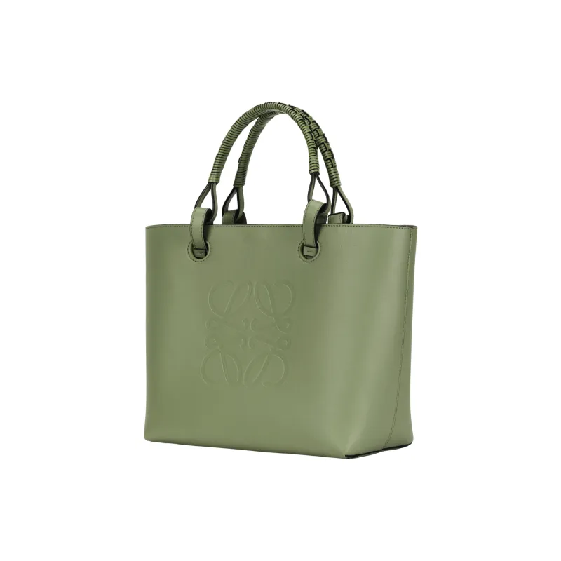 LOEWE Anagram Cow Leather Tote Bag, Handbag, Shoulder Bag Trumpets Women's Pea Green-1