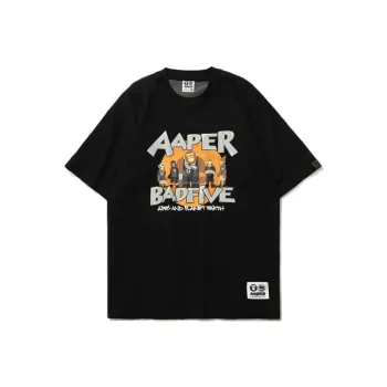 LiNing x Aape Drop Shoulder Sleeve T Shirt Men's Black