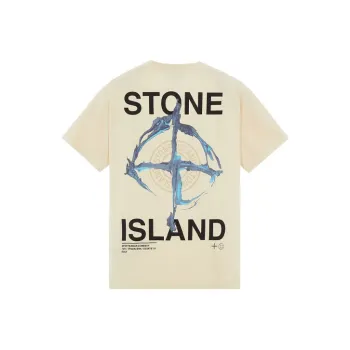 STONE ISLAND T Shirts Men Beige Yellow
