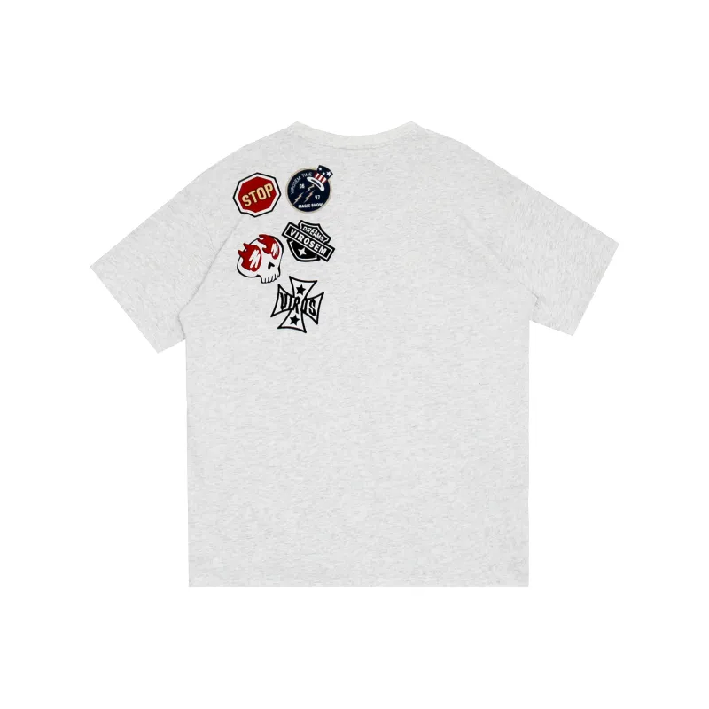 VINMUK Drop Shoulder Sleeve T Shirt Unisex Gray-1