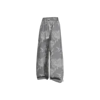 KEIRANDUN Jeans Unisex Pattern Gray