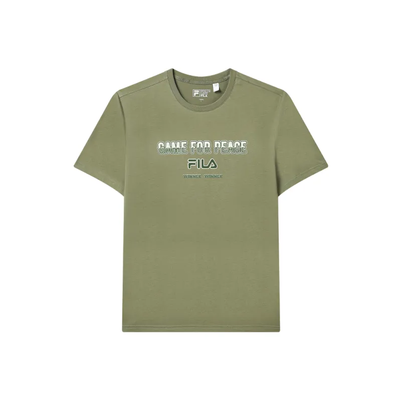 FILA Game For Peace T Shirts Unisex Evergreen Rock Green-0