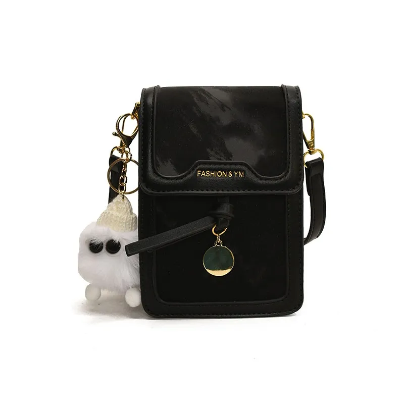 Yalu PU Cell Phone Pouch Crossbody Bags Shoulder Bags Regular Women's Black/Silver/Pink/White-1