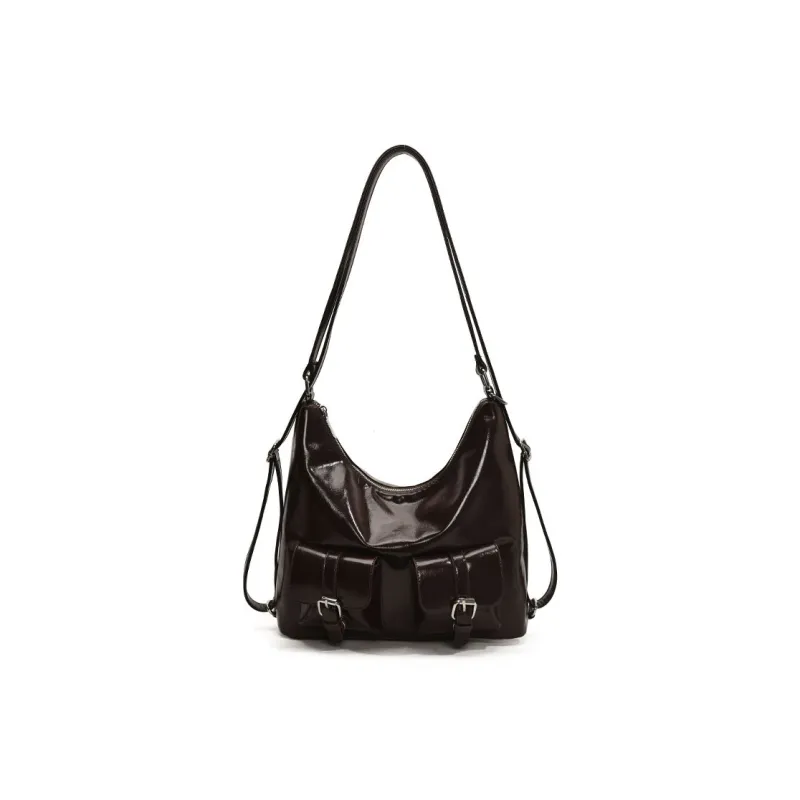 DALO PU Shoulder Bag Women's Black/Red/Coffee/Brown-8