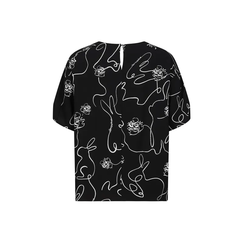 JZ. ANNAKRO Chiffon Shirts Women's Heather Black-1