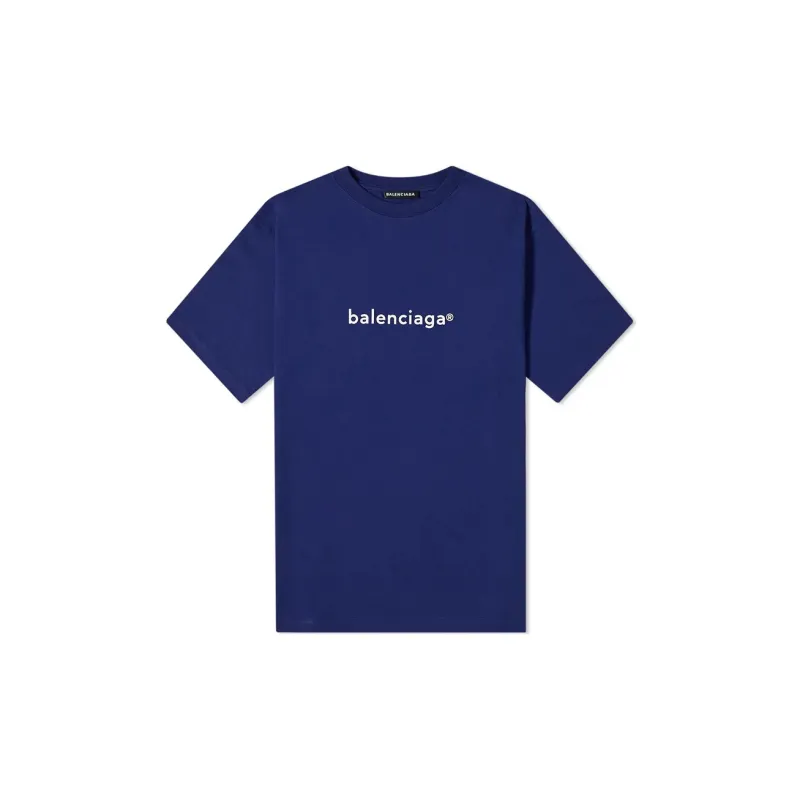 Balenciaga T Shirt Loose Fit Style Men's Blue-0