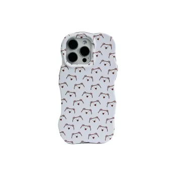 Sopi Acrylic Material Wave Edge Full Screen Panda Meow Phone Cases Compatible With IPhone 16/15/14/13/Pro/Mac