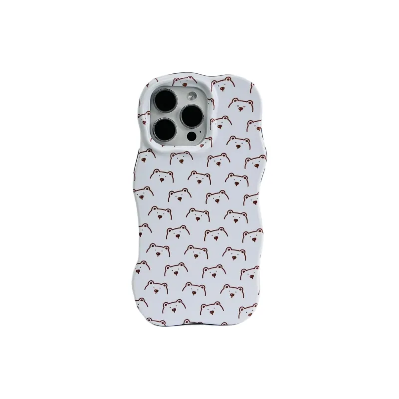 Sopi Acrylic Material Wave Edge Full Screen Panda Meow Phone Cases Compatible With IPhone 16/15/14/13/Pro/Mac-0