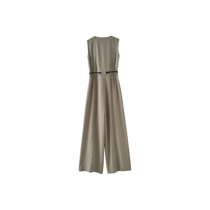 OUNIXUE Summer Jumpsuit Women's Taupe-1
